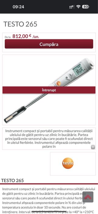 Tester ulei testo 265