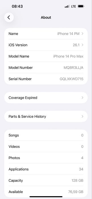 iPhone 14 Pro Max, 79%, 128GB