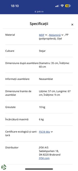 Masuta piedestal stajar jysk
