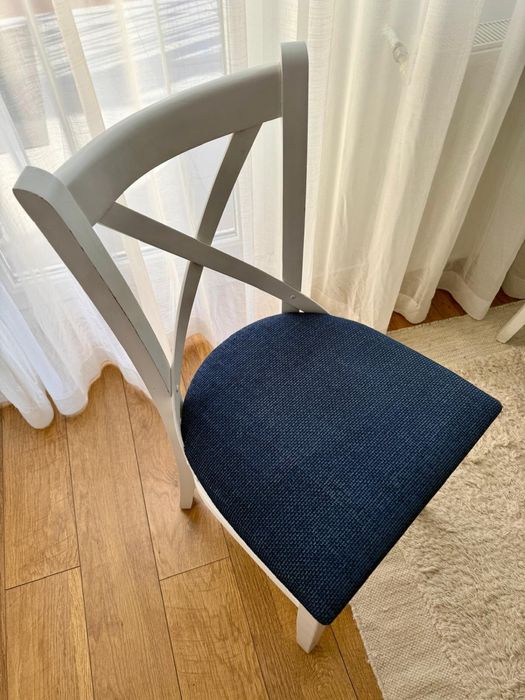 Masa alba rotunda 140cm + 4 scaune