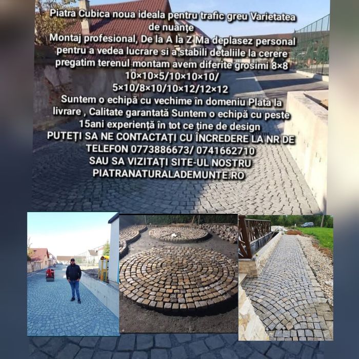 Piatra cubică nouă ANDEZIT.  Livrare și montaj oriunde în Țară