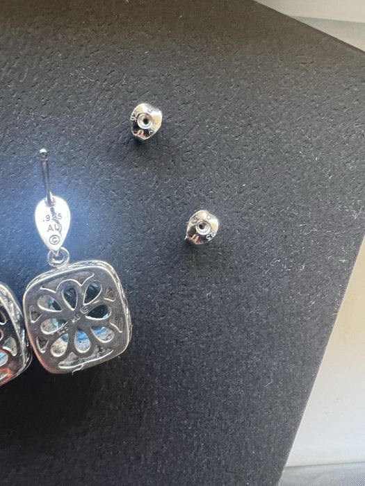 Cercei argint cu topaz albastru