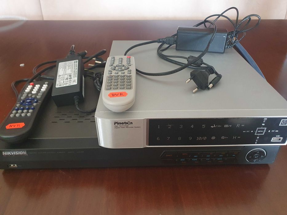 Продавам 16  канален DVR Hikvision с HD 1.0tb, NVR Panetron и 6 камери