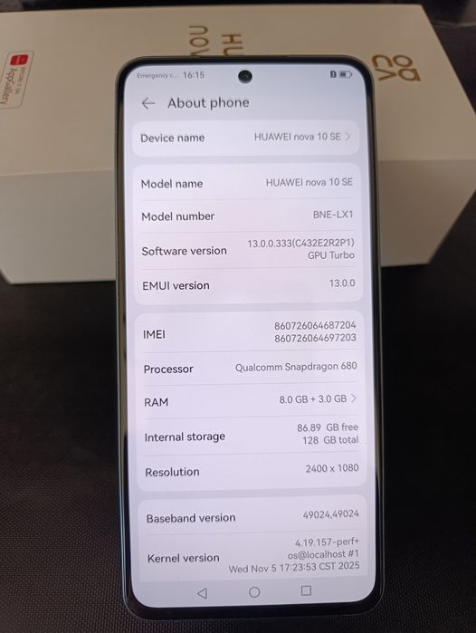 GSM Huawei 10 Nova SE