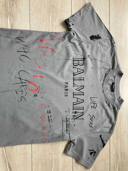 Balmain мъжка сива тениска размер М