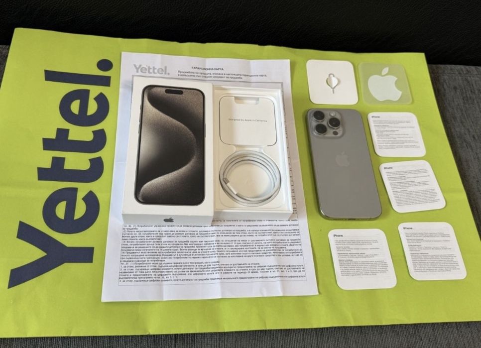 КАТО НОВ 256GB iPhone 15 Pro Гаранция от Yettel до 2026г. Natural