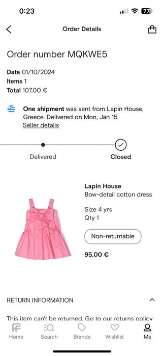 Детска розава рокля Lapin House + детски дънки Guess