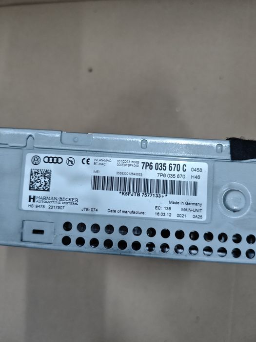 Навигация/MMI3G/Радио/Radio/SD/Volswagen Infotainment за Vw Touareg 7P  7P6035670C