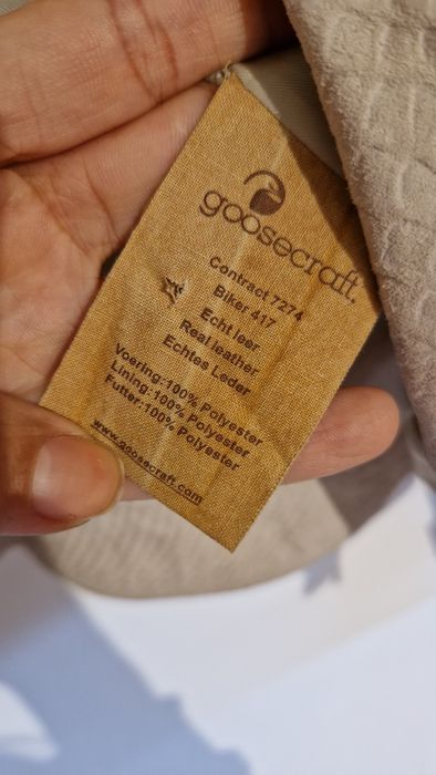 Яке Goosecraft кожа цвят екрю