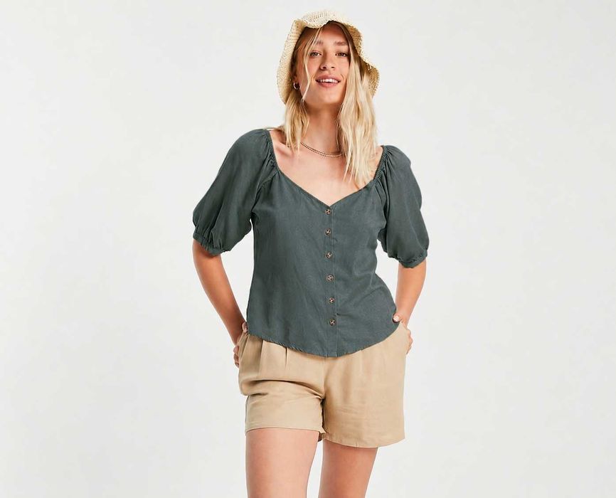 Топ от ленeна смес Vero Moda
