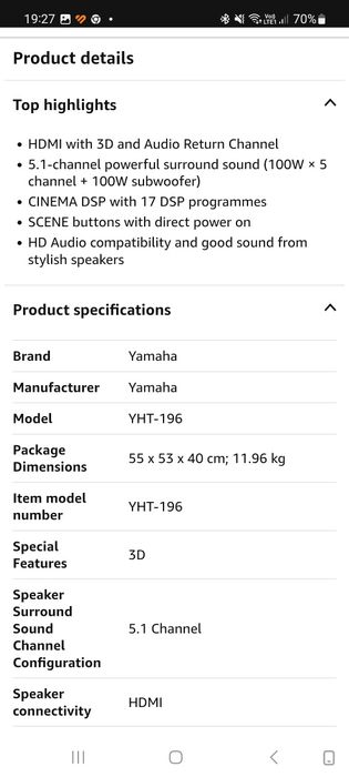 YAMAHA  HTR-2064 home cinema
home cinema 5.1