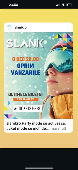 Vand 2 bilete VIP la SlaniK
