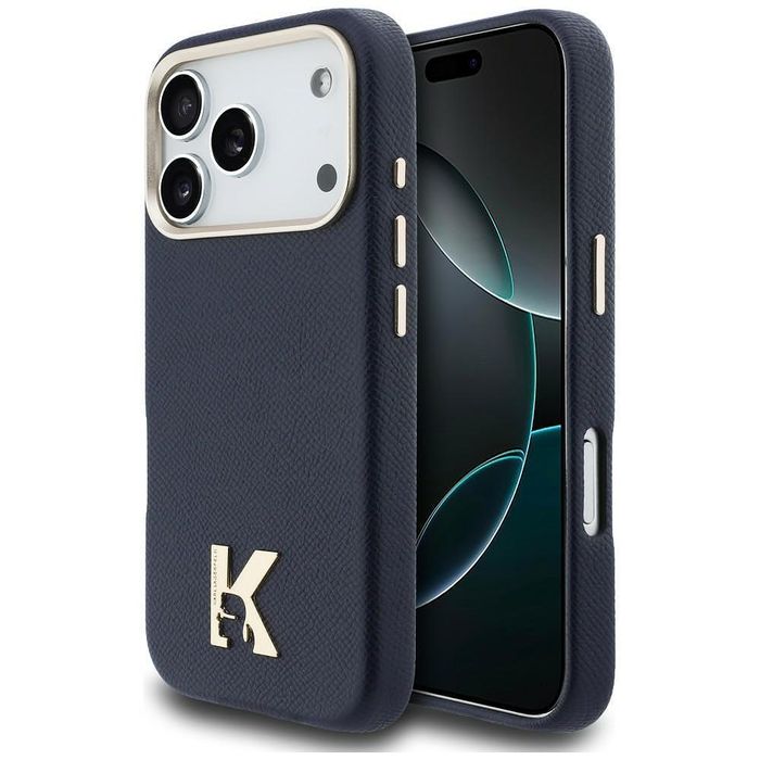 Кейс karl lagerfeld leather magsafe с k head logo за iphone 17 pro – b