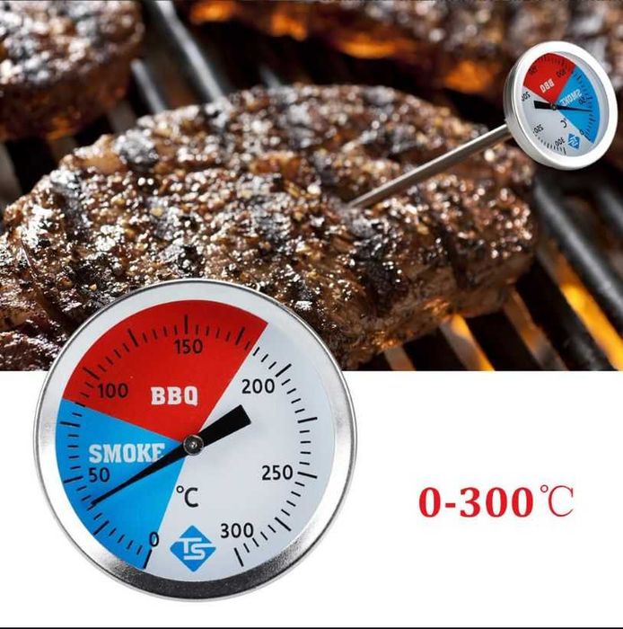 Termometru inox gratar afumatoare cuptor barbeque boiler fum 0 - 300gC