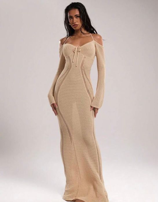 Плажна плетена рокля