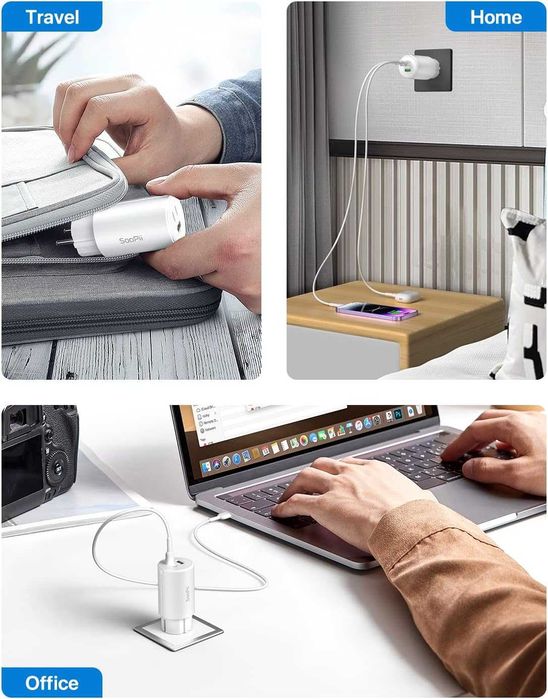 Бързо мощно зарядно 65 W SooPii USB C, за Apple и др