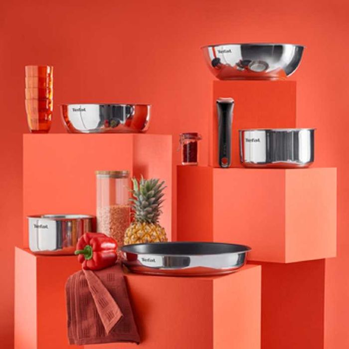 Set vase TEFAL Ingenio Emotion 5 piese, 2 x Tigaie, 2 x Cratita, Maner