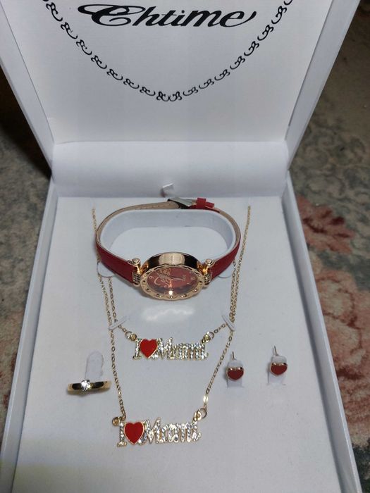 set de bijuterii deosebite i love mama in cutie cadou