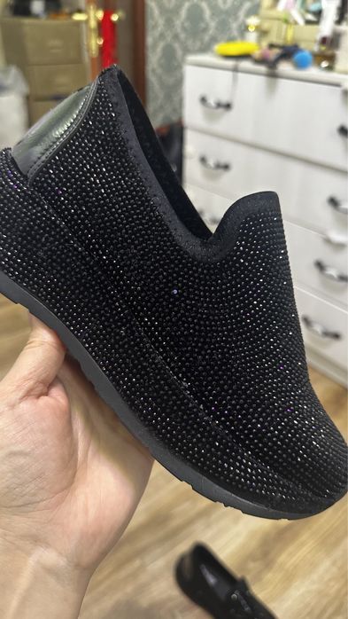 Красовки замшевые блестящие