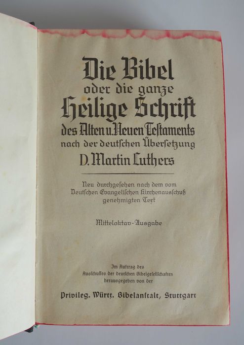 Стара Библия. 1948г. Мартин Лутер. Немски език.