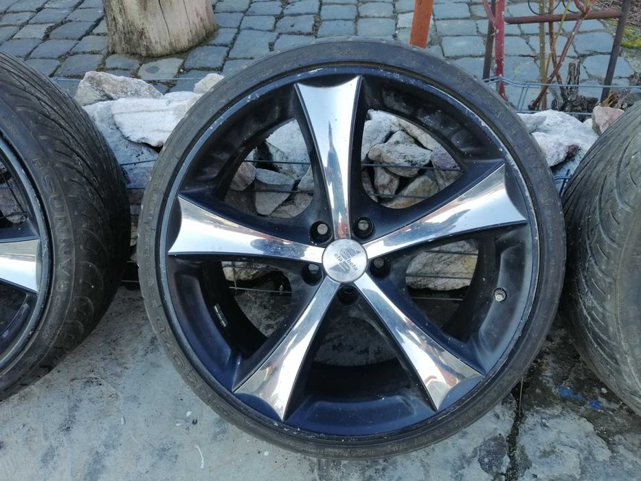 Jante Aluminiu pe 18, 5x100mm, Cauciucuri vara 215 35 R18, 750 Ron