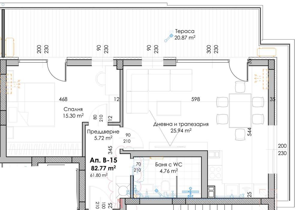 Продава се Двустаен апартамент в Пловдив, Христо Смирненски - 97 кв.м за 832 €/кв.м - Снимка #1