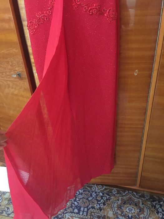 Rochie roșie lunga nunta elegantă de ocazie