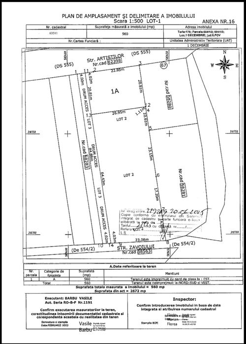 Teren de vanzare Comuna 1 Decembrie jud. Ilfov