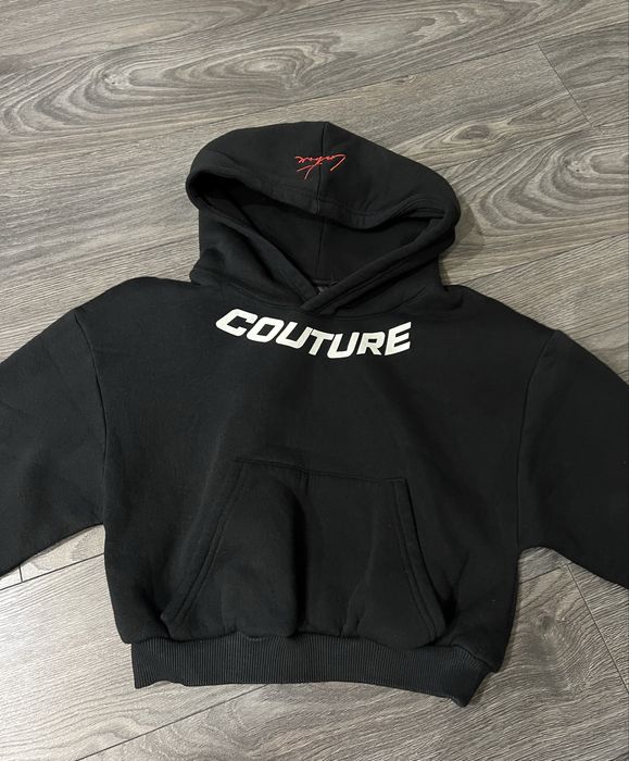 Суичър couture черен кроп