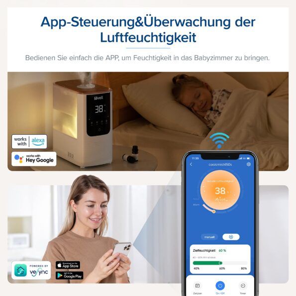 Oвлажнител за въздух Levoit OasisMist LUH-O451S-WUK 4.5L – много добро
