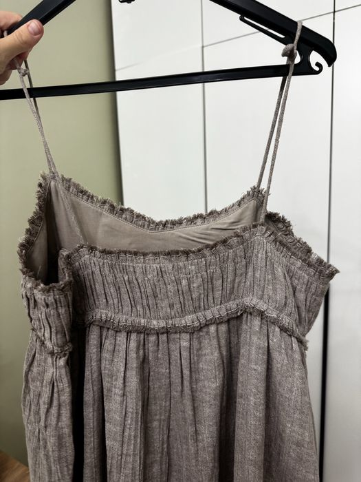 Льняное платье massimo dutti