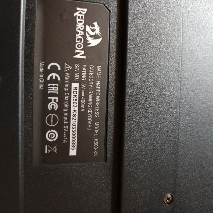 Клавиатура Redragon - Harpe K503KS-BK, безжична, черна