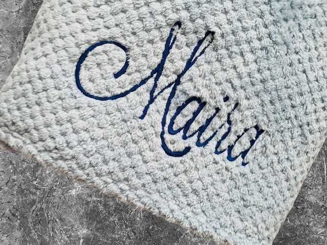 Patura brodata personalizata pentru copii cu balerina