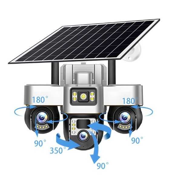 Камера със соларен панел V380Pro 4G, SIM карта, 18MP Full HD, 3 зони