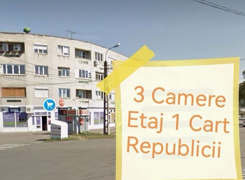 Vand Apartament 3 camere Etaj 1 Cart Republicii