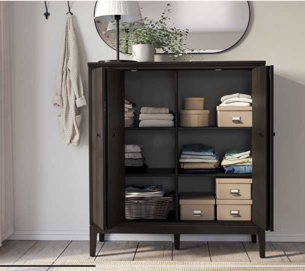 IKEA IDANÄS шкаф със сгъваеми врати, 121x135 см и скрин с 6 шкафчета, 162x95 см