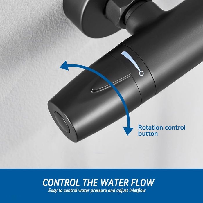 Черен термостат за душ, смесител