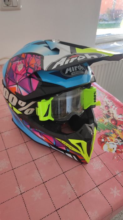 Cască moto/atv cu ochelari