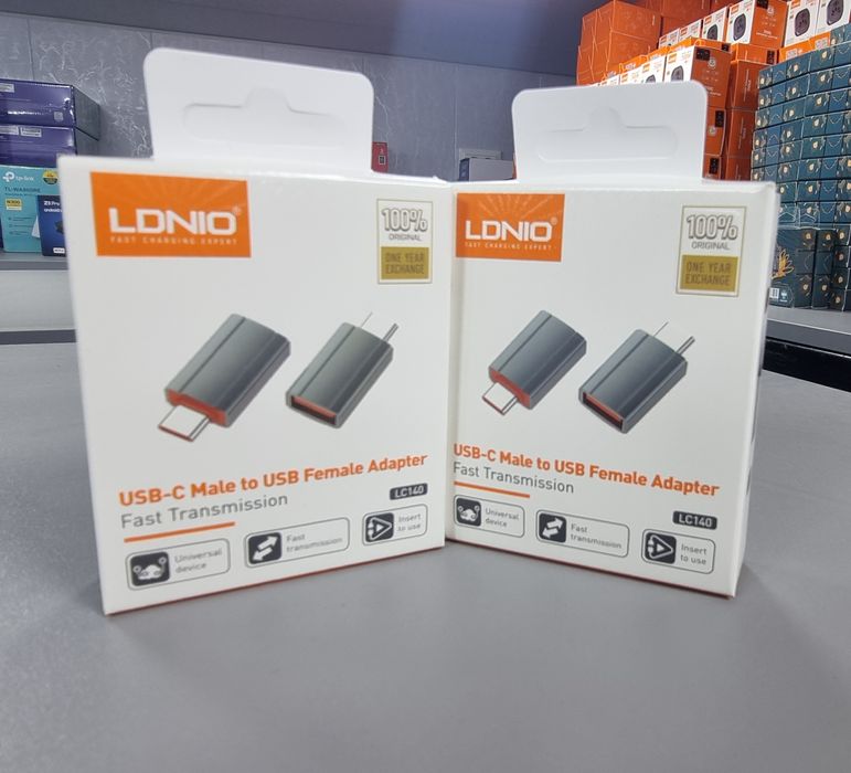 Переходник OTG USB - Type-C LDNIO LC140, серый