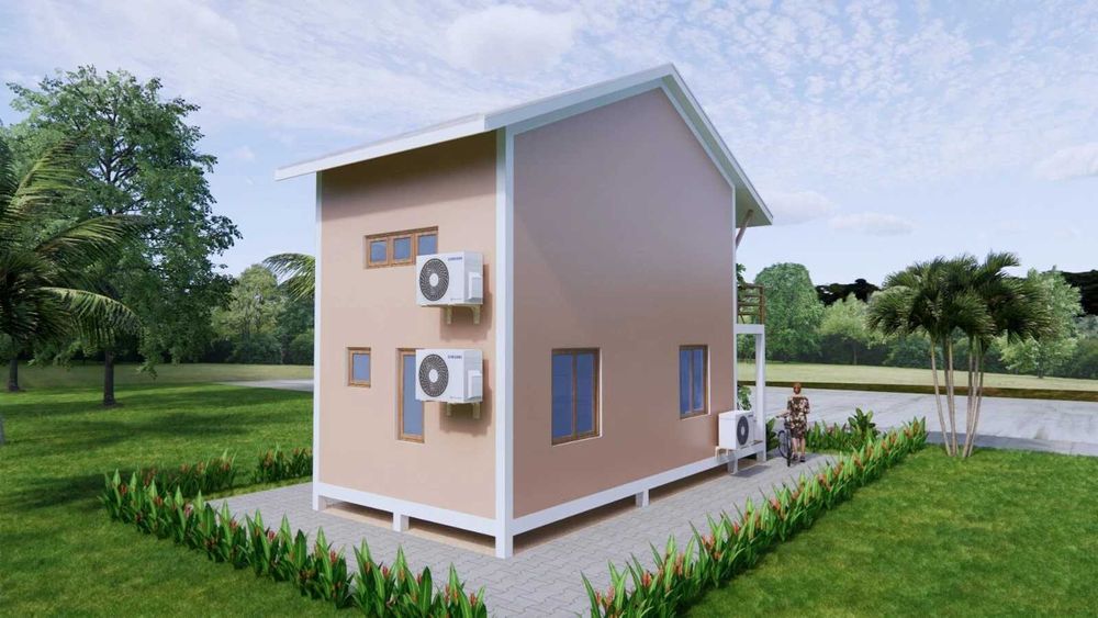 НА ИЗПЛАЩАНЕ - Двуетажна сглобяема къща с 2 спални, 56 кв. м