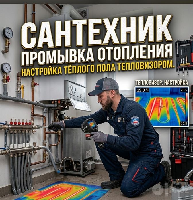 Сантехник Santexnik. Промывка теплый пол. Ремонт отопления. Чистка