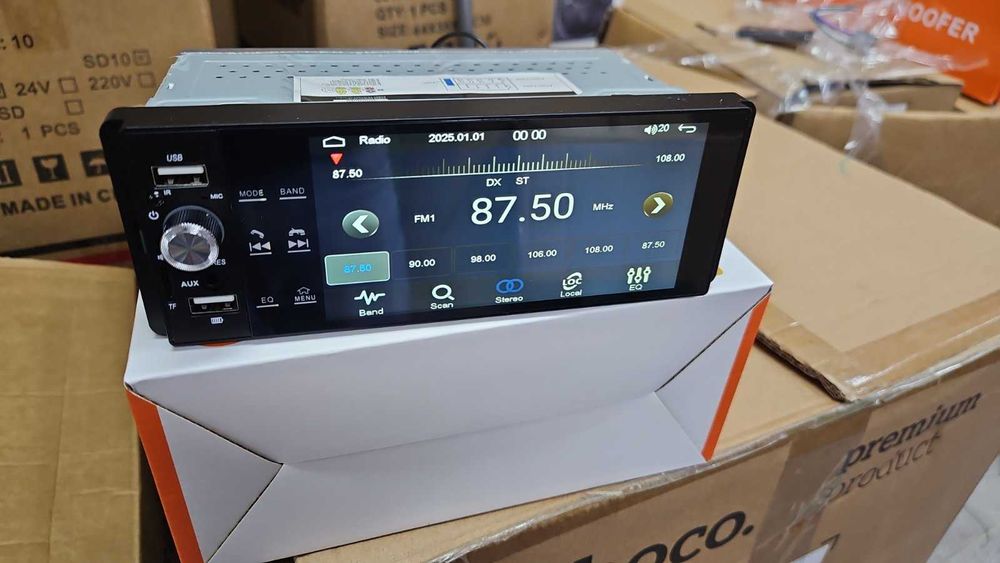 Универсален авто MP5 плеър Pervoi CTC-5502 – 1 DIN, CarPlay & Android Auto, 5.5 инча дисплей