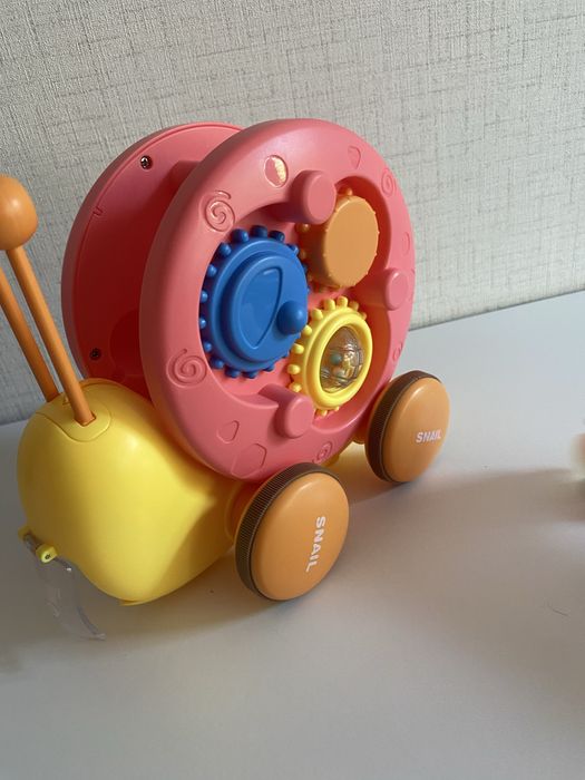 Два броя охлювче за дърпане - 4 в 1 - ксилофон, бебешка игра