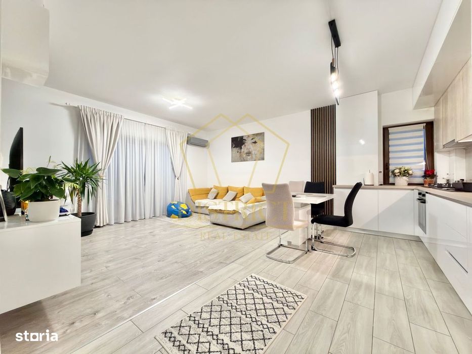 Apartament cu 3 camere mobilat si utlat, 70 mp utili, in Giroc la etaj