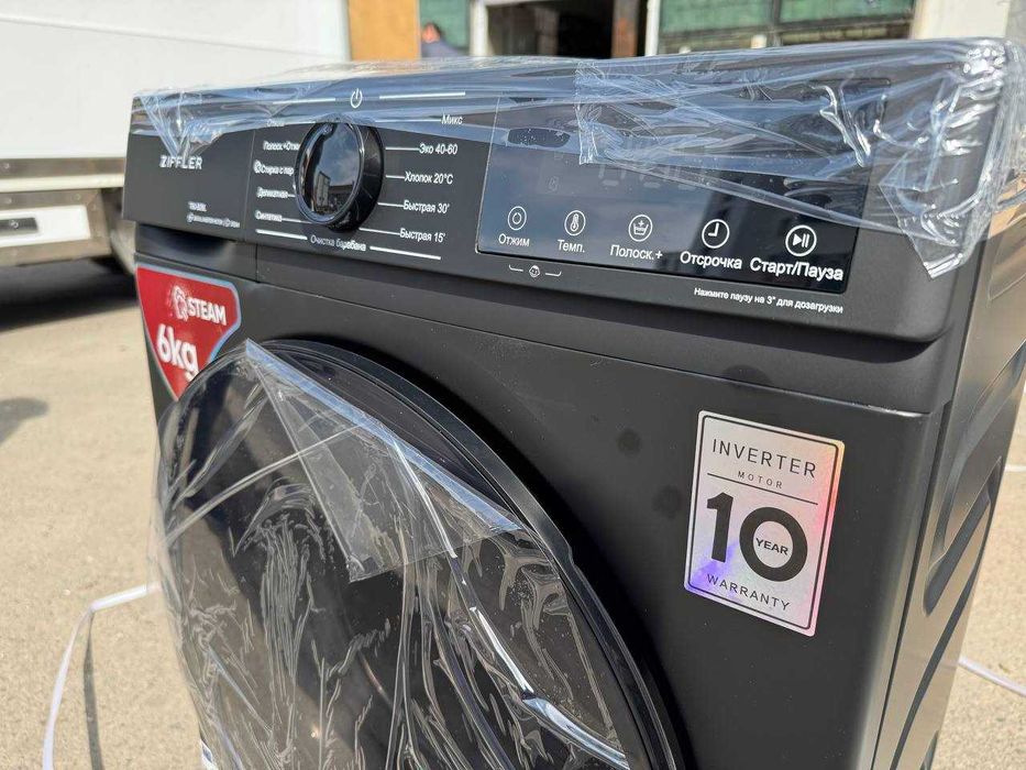 Стиральная машина ZIFFLER 6 кг T60-B2BL Inverter Steam