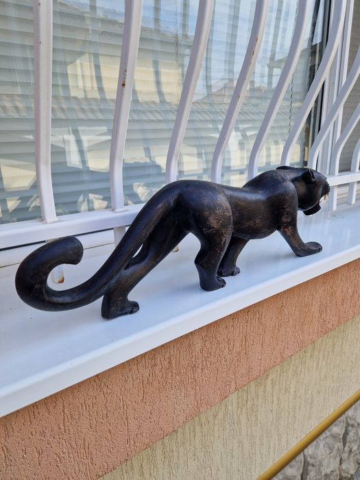 Прекрасна огромна антикварна дървена фигура статуетка