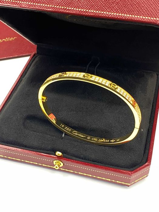 Brățară Cartier LOVE 19 Gold 585 model slim full diamond