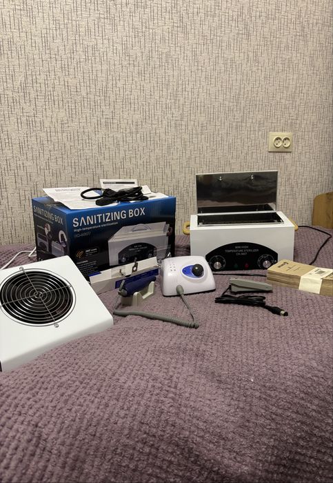 Набор для маникюра: Фрезер, Сухожар, Вытяжка + Подарки