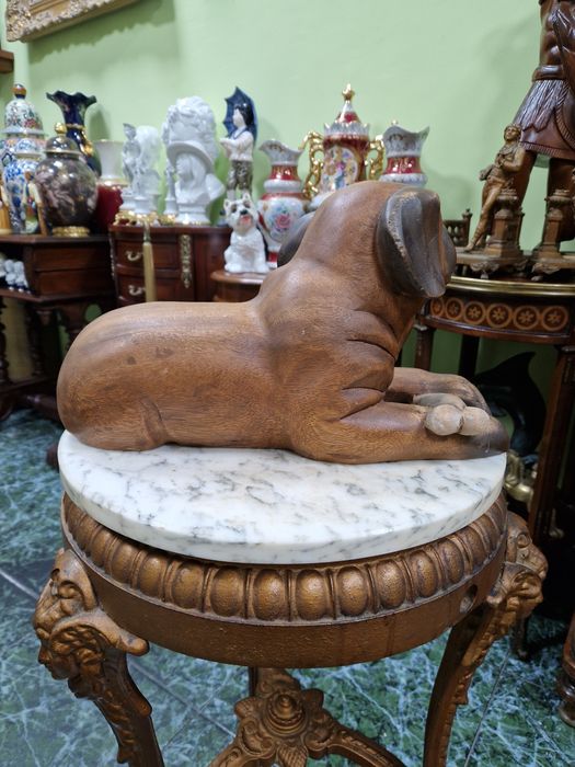 Уникална голяма антикварна английска дървена фигура статуетка