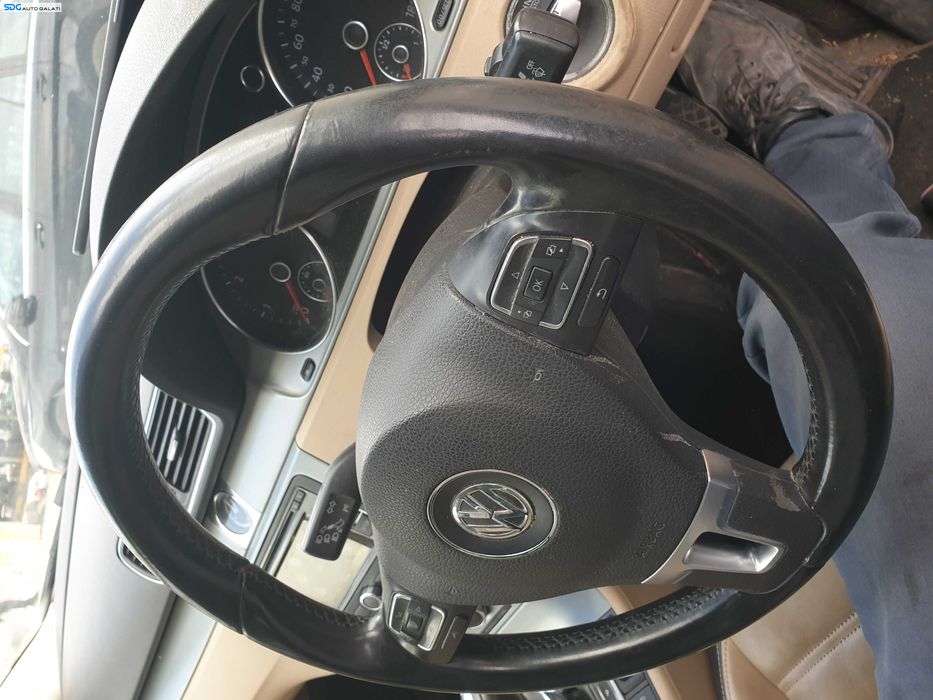 Volan Piele 3 Spite cu Comenzi FARA Airbag Volkswagen CC 2012 - 2017 [K7698]